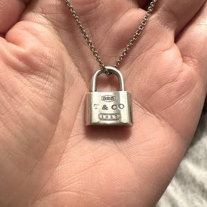 Authentic Sterling Silver 1837 Tiffany & Co. Lock Necklace
